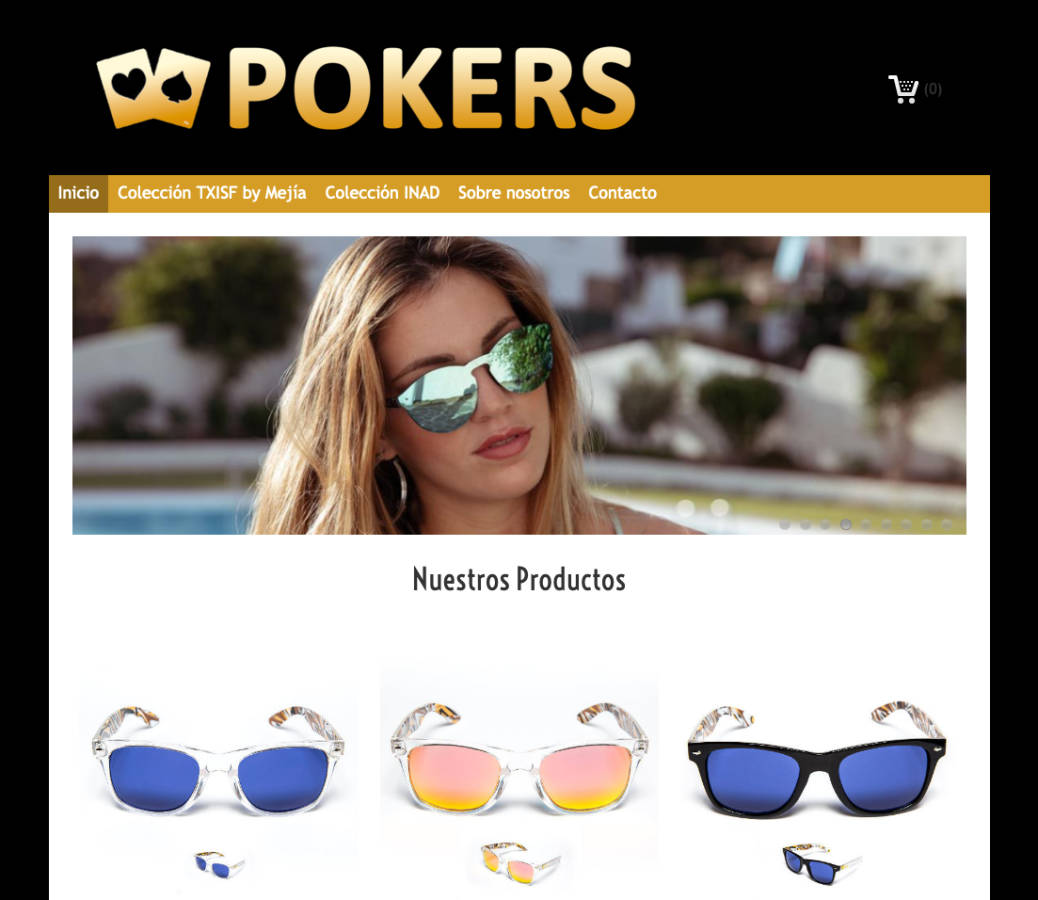Ecommerce - 1and1 - diseño y mantenimiento tienda online - Pokers Sunglass - Gran Canaria
